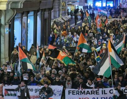 parte del corteo manifestante a Trieste