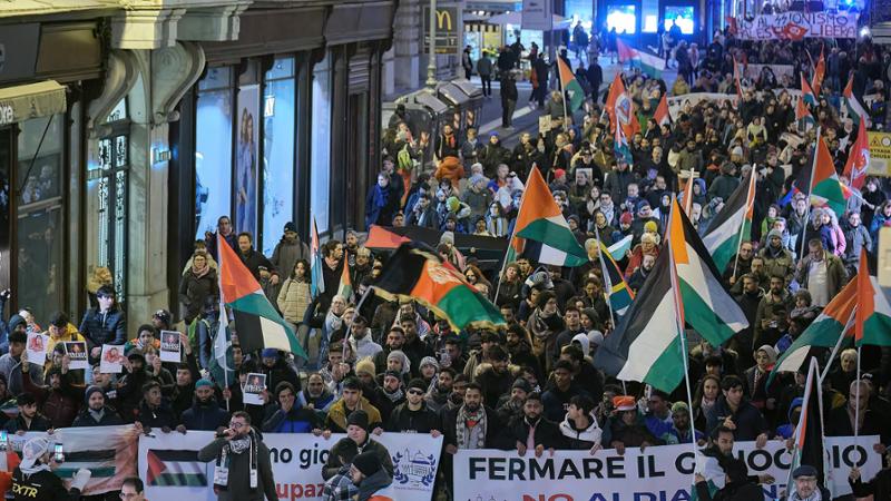 parte del corteo manifestante a Trieste